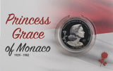 Samoa 2022 $5 Princess Grace of Monaco / Grace Kelly 40th Anniversary 1oz .999 Silver Coin Shadow Minting Technique
