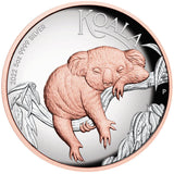 Australian Koala 2022 $8 5oz Silver Proof High Relief Gilded Coin