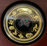 Australia 2022 $200 Great Southern Land 2oz Gold Proof Opal Coin. Showing10 x icoinicAustralian Animals.