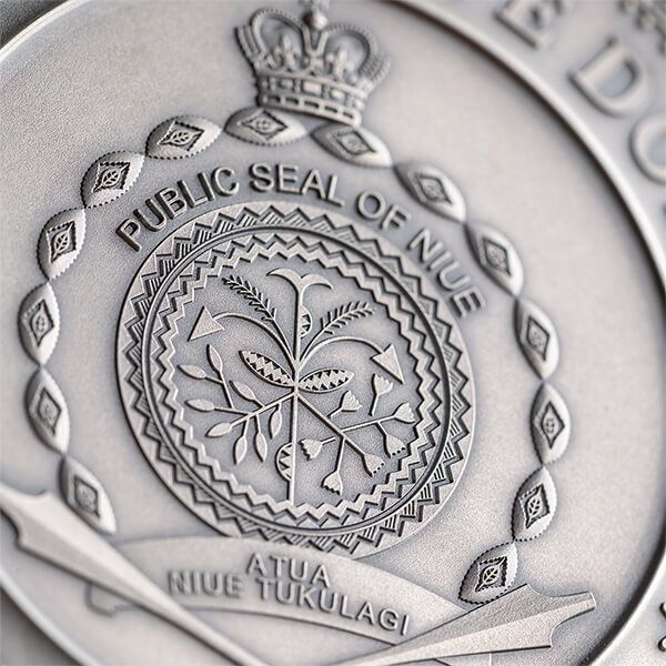 Niue 2023 $5 Vishnu Divine Faces of the Sun 3oz Antique finish .999 Gilded Silver Coin
