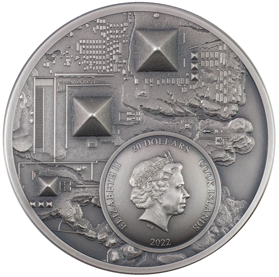 Cook Islands 2022 $20 Legacy of the Pharaohs Antique 3 Oz Silver Coin  CIT Smartminting®