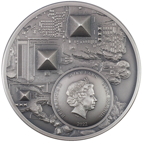 Cook Islands 2022 $20 Legacy of the Pharaohs Antique 3 Oz Silver Coin  CIT Smartminting®