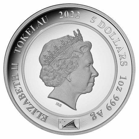Tokelau 2022 $5 Queen Elizabeth II Accession 1oz Silver Proof Coin