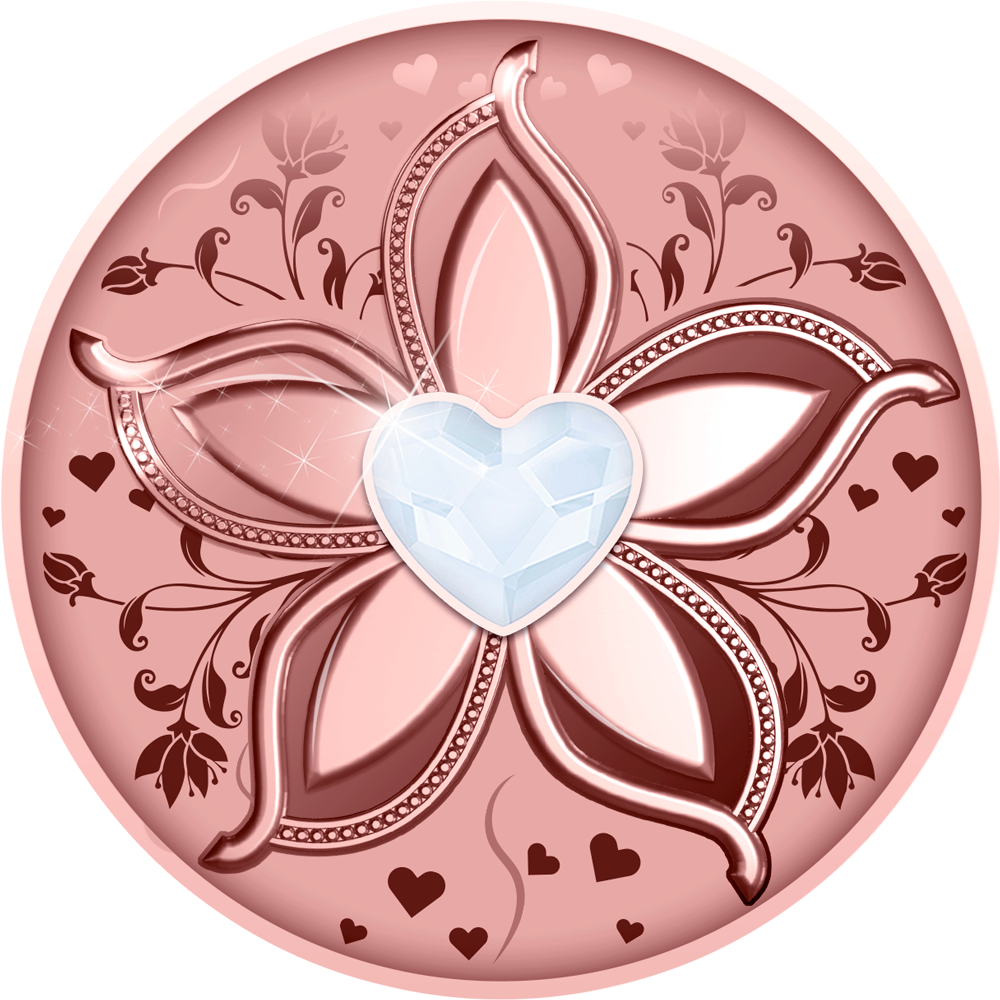 Republique du Cameroon 2022 500 Francs CFA This is Love Rose Gold-plating Crystal Heart Valentine's Day .999 Silver Coin