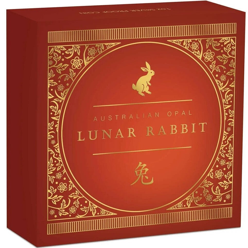 Australia 2023 $1 Opal Series Lunar Year of the Rabbit 1oz Silver Proof Coin Perth Mint