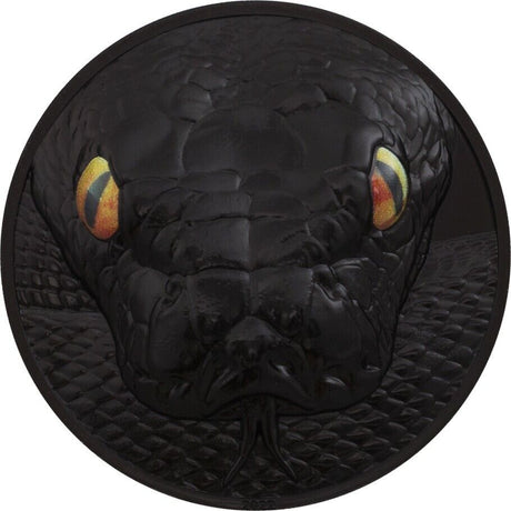 Palau 2022 $10  Python Hunters By Night 2 Oz Silver Black Proof Coin