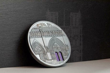 Palau 2021 $25 Notre Dame de Paris Tiffany Art 5 Oz Black Silver Proof Coin CIT Smartminting®