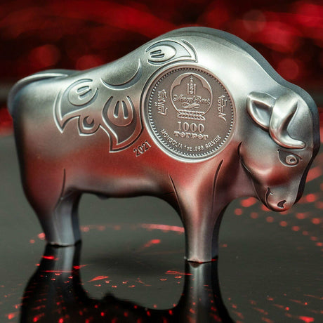 2021 Mongolia 1000 Togrog Mighty Ox 1 oz Silver Coin