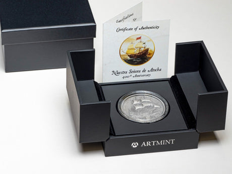Niue 2022 $5 Nuestra Senora de Atocha 2 oz Silver Coin with Sunken Treasure Inlay- 200 made