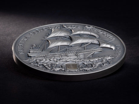 Niue 2022 $5 Nuestra Senora de Atocha 2 oz Silver Coin with Sunken Treasure Inlay- 200 made