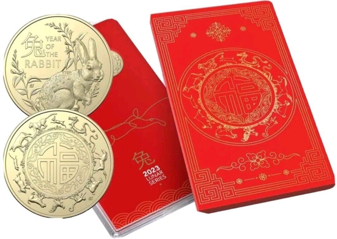 Australia 2023 $1 Lunar Year of the Rabbit Al/Br Uncirculated Two-Coin Set