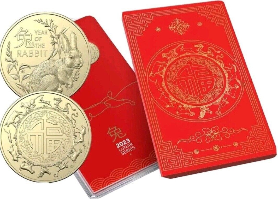Australia 2023 $1 Lunar Year of the Rabbit Al/Br Uncirculated Two-Coin Set