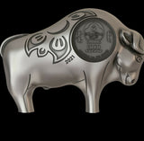 2021 Mongolia 1000 Togrog Mighty Ox 1 oz Silver Coin