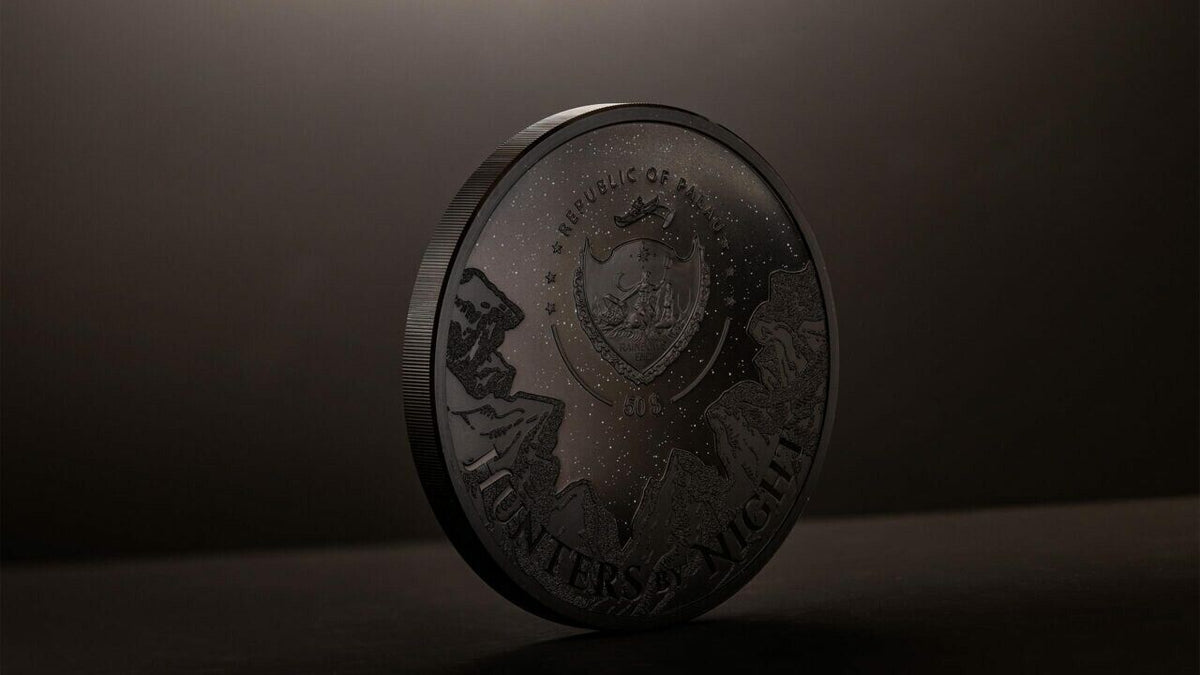 Palau 2022 $10  Python Hunters By Night 2 Oz Silver Black Proof Coin