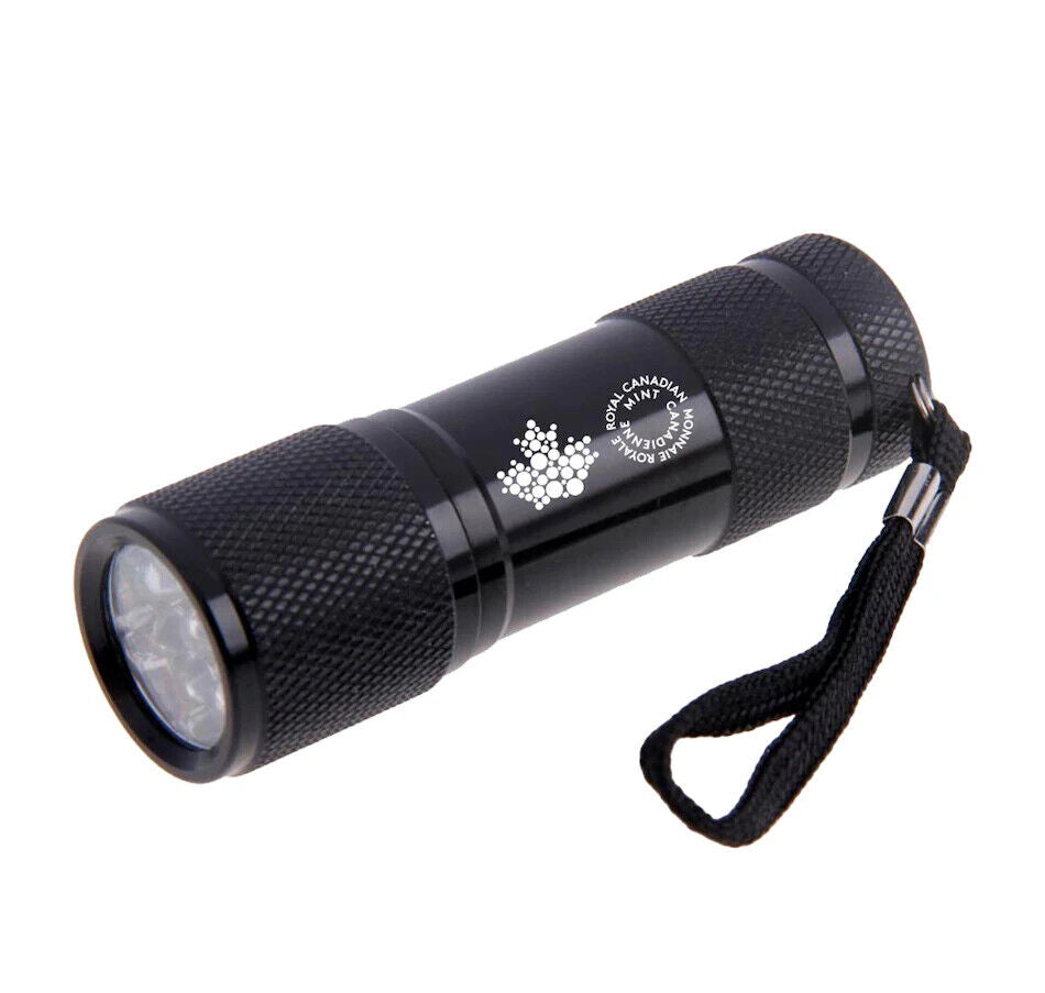 2022 Canada $30 Signs of the Zodiac Colourized Glow in the Dark 2oz 99.99% Silver Coin Black Light Torch included UV Torch