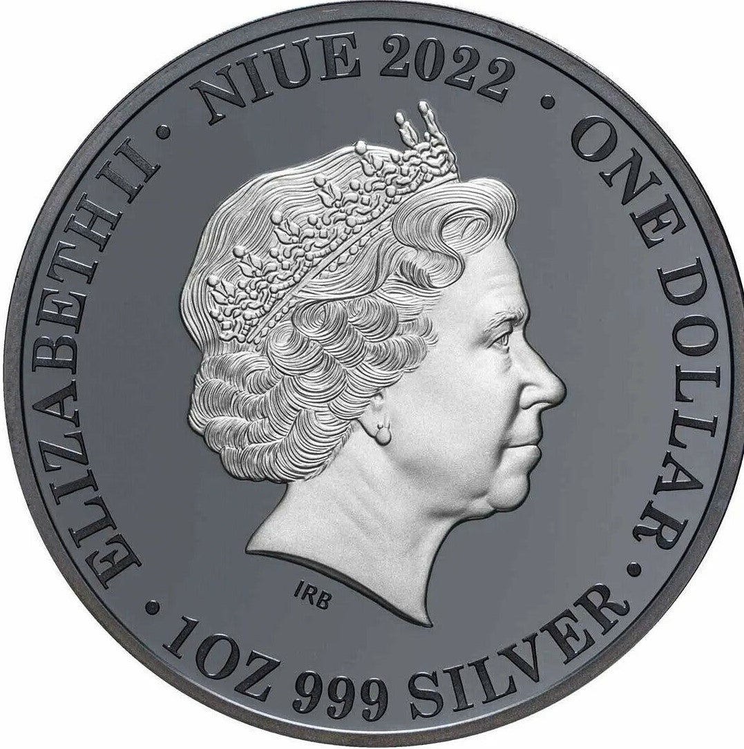 Niue 2022 $1 Australia at Night Leadbeater Possum 1oz Silver Black