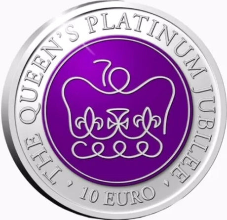Malta 2022 €10 / 10 Euro Queen Elizabeth II's Platinum Jubilee Coloured Silver Proof Coin