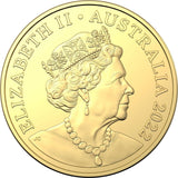 2022 20 Cent 20th Anniversary Diary of a Wombat Gold Plated Uncirculated Coin Deluxe Book Obverse