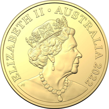 2022 20 Cent 20th Anniversary Diary of a Wombat Gold Plated Uncirculated Coin Deluxe Book Obverse