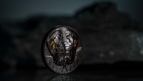 Palau 2022 $10  Python Hunters By Night 2 Oz Silver Black Proof Coin