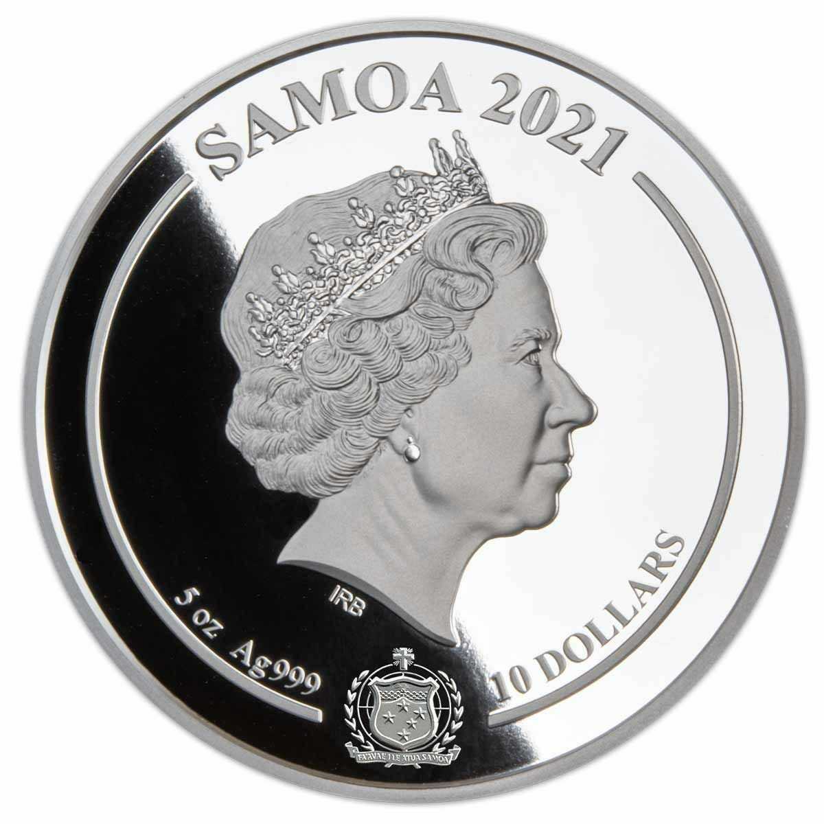 Samoa 2021 Harry Potter $10 Glow in the Dark 5oz Silver Proof