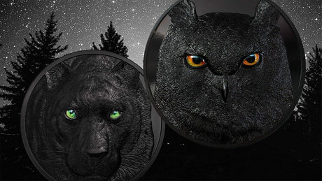 Palau 2022 $10  Python Hunters By Night 2 Oz Silver Black Proof Coin