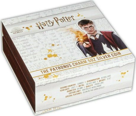 Samoa 2021 Harry Potter $10 Glow in the Dark 5oz Silver Proof