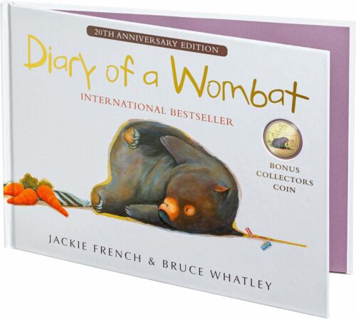 2022 20 Cent 20th Anniversary Diary of a Wombat Gold Plated Uncirculated Coin Deluxe Book