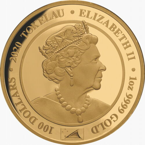 Tokelau 2020 $100 Queen Elizabeth II Royal Portraits 1oz .9999 Gold Proof Coin