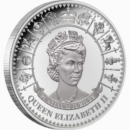 Tokelau 2022 $5 Queen Elizabeth II Platinum Jubilee 1952 70th 1 Oz Silver Proof