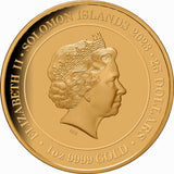Solomon Islands 2023 $25 Lunar Rabbit Platinum Plated 1oz Gold Proof Coin