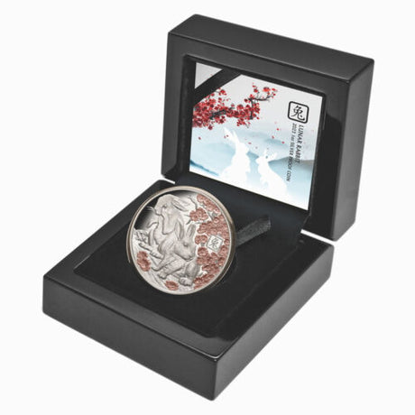 Solomon Islands 2023 $5 Lunar Rabbit Rose-Gold Plated 1oz Silver Proof Coin