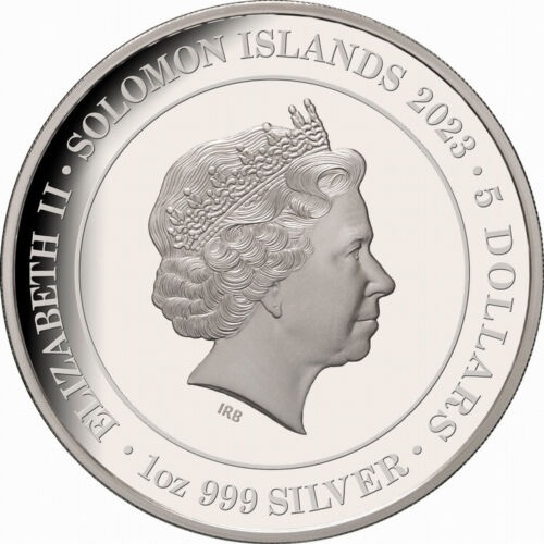 Solomon Islands 2023 $5 Lunar Rabbit Rose-Gold Plated 1oz Silver Proof Coin