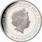 Solomon Islands 2023 $5 Lunar Rabbit Rose-Gold Plated 1oz Silver Proof Coin