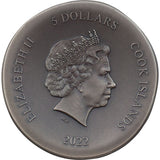 Cook Islands 2022 $5 Pegasos 1oz .999 Silver Antique Coin 999 Minted