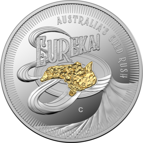 2020 $1 Eureka! Australia's Gold Rush  C  Mint Mark Selectively Gold Plated Silver Proof