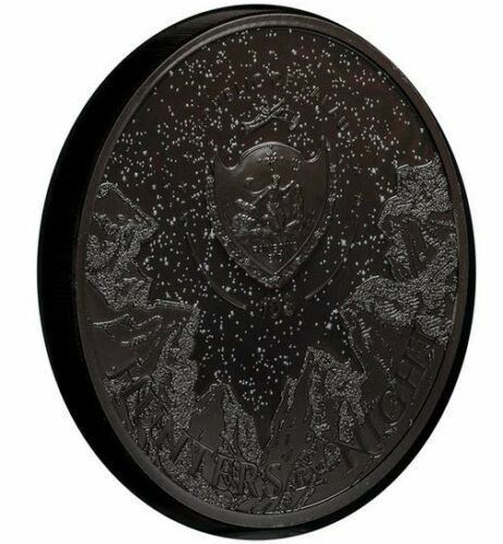 Palau 2022 $10  Python Hunters By Night 2 Oz Silver Black Proof Coin