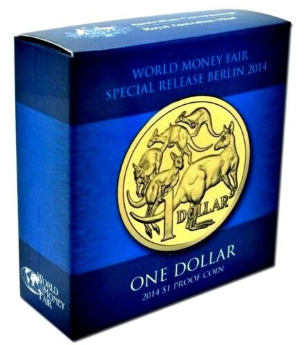 Australia 2014 $1 Proof Mob of Roos WMF World Money Fair