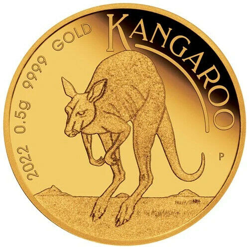 Australia 2022 $2 Miniature Kangaroo Mini Roo 0.5g .9999 Gold Proof Coin in Card
