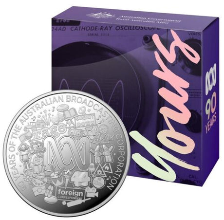 Australia 2022 $1 90th Anniversary of ABC - 1/2oz Fine Silver Proof Coin