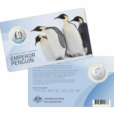 Australian Antarctic Territory Series 2023 50c CuNi Coloured Uncirculated Coin - Emperor Penguin and Humpback Whale