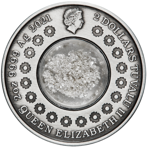 Tuvalu 2021 $2 Tears of the Moon 2oz Silver Antiqued Coin Perth Mint