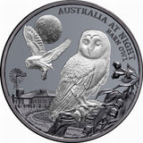 Niue 2022 $1 Barn Owl Australia At Night 1 Oz Pure Silver Black