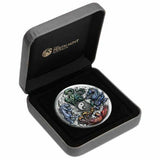 Tuvalu 2021 $5 Chinese Ancient Mythical Creatures Coloured 5oz Silver Antiqued Coin