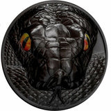 Palau 2022 $10  Python Hunters By Night 2 Oz Silver Black Proof Coin