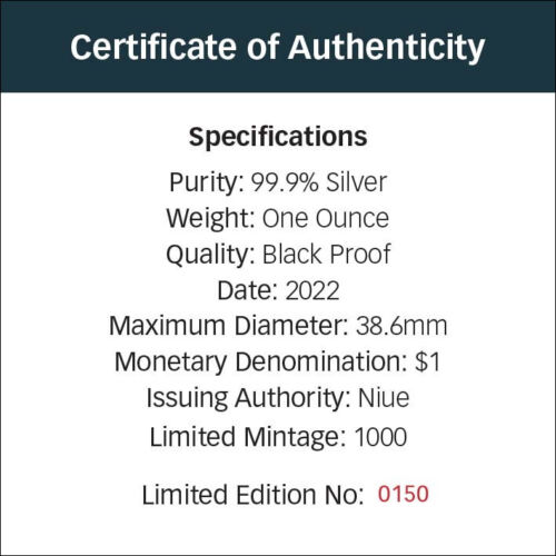 Niue 2022 $1 Barn Owl Australia At Night 1 Oz Pure Silver Black