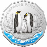 Australian Antarctic Territory Series 2023 50c CuNi Coloured Uncirculated Coin - Emperor Penguin and Humpback Whale