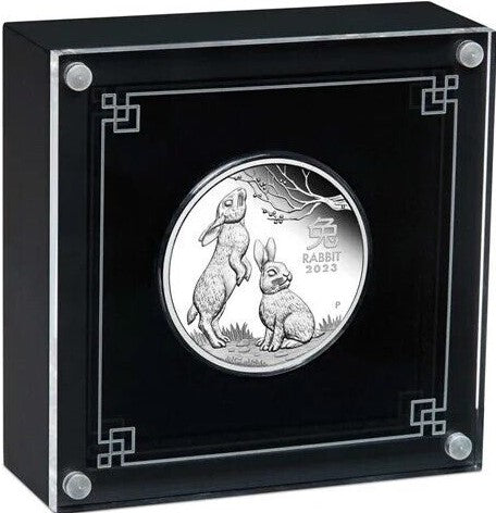 Australia 2023 $1 Year of the Rabbit 1oz 99.99% Silver Proof Coin - Lunar Series III - Perth Mint