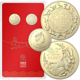 Australia 2023 $1 Lunar Year of the Rabbit Al/Br Uncirculated Two-Coin Set