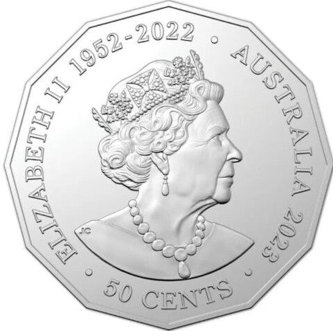Australian Antarctic Territory Series 2023 50c CuNi Coloured Uncirculated Coin - Emperor Penguin and Humpback Whale